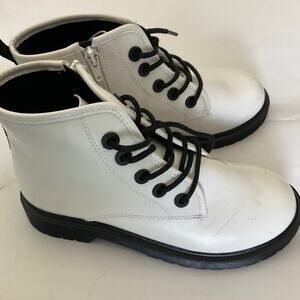 New White black Steve Madden combat boots platform chunky Y2K zip lug sole sz 5